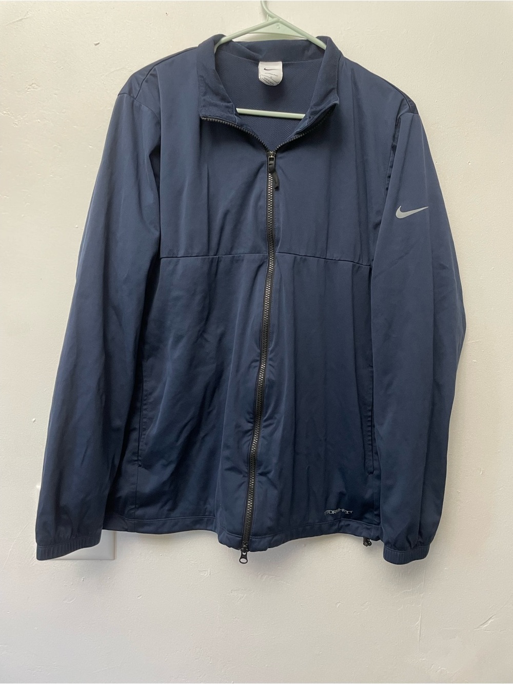 Nike Dri-FIT Full Zip Jacket Mens Large Navy Lightweight Training